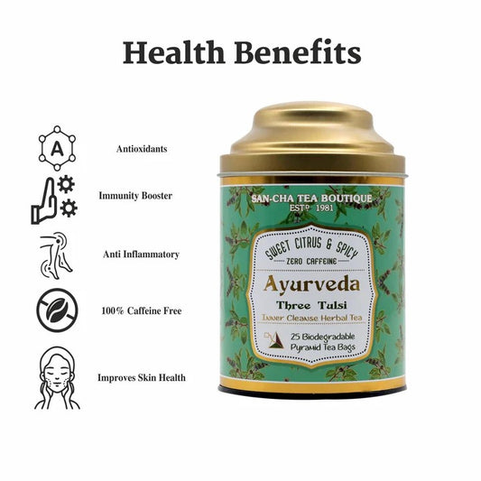 Ayurveda Three Tulsi Herbal Tea – شاي الحبق