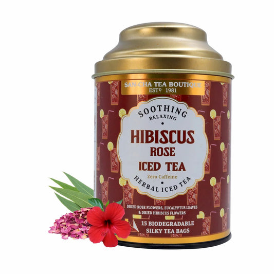 Hibiscus and Rose Herbal Iced Tea – شاي الكركديه و الورد المثلج