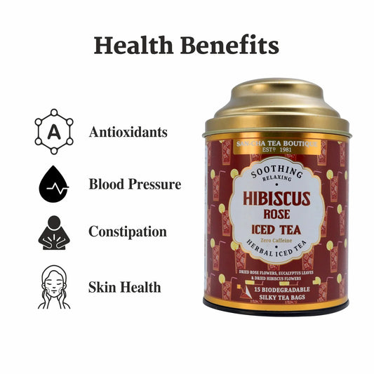 Hibiscus and Rose Herbal Iced Tea – شاي الكركديه و الورد المثلج